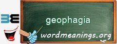 WordMeaning blackboard for geophagia